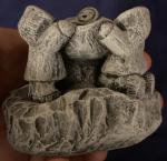 Inuit Family Soapstone Carving in Volcanic Ash