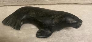 Inuit Soapstone Seal Carving – 6 Inches Long