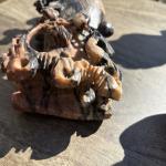 Hand Carved Vintage Chinese Flower Bird Vase