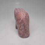 Pink Soapstone Elephant Mini Figure "LOVE" 1.5" x 2.25