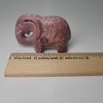 Pink Soapstone Elephant Mini Figure "LOVE" 1.5" x 2.25