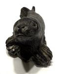 Canadian Soapstone Wolf Seal Carving Art 4.5
