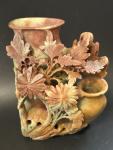 Chinese Soapstone Double Vase Flower Sculpture