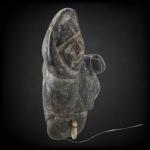 Hand-Carved Soapstone Inuit Fishing Man Sculpture