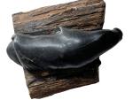 Inuit Soapstone Seal Carving on Wood Base
