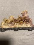 Vintage Hand-Carved Chinese Soapstone Mountain Village