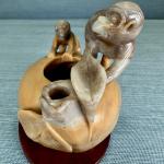 Hand-Carved Vintage Soapstone Monkey Incense Burner