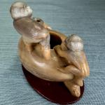 Hand-Carved Vintage Soapstone Monkey Incense Burner