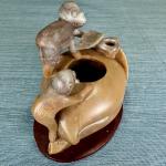 Hand-Carved Vintage Soapstone Monkey Incense Burner