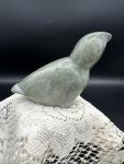 Vintage Signed Green Soapstone Bird Carving
