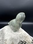 Vintage Signed Green Soapstone Bird Carving