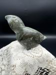 Vintage Signed Green Soapstone Bird Carving