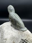Vintage Signed Green Soapstone Bird Carving