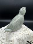 Vintage Signed Green Soapstone Bird Carving