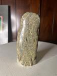 Tikluk Signed Inuit Soapstone Owl and Face Set