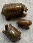 Set of 5 Carved Soapstone Tortoise Figurines