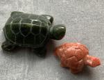 Set of 5 Carved Soapstone Tortoise Figurines