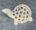 Soapstone Mother Turtle with Baby Sculpture