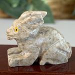 Miniature Rabbit Soapstone Carving Figurine