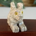 Miniature Rabbit Soapstone Carving Figurine