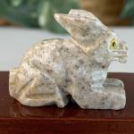 Miniature Rabbit Soapstone Carving Figurine