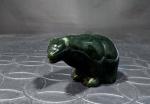 Green Soapstone Bear Figurine - Hand-Carved 2”