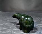 Green Soapstone Bear Figurine - Hand-Carved 2”
