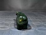 Green Soapstone Bear Figurine - Hand-Carved 2”