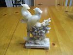 Hand Carved Soapstone Birds and Flowers Figurine