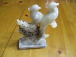 Hand Carved Soapstone Birds and Flowers Figurine
