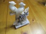 Hand Carved Soapstone Birds and Flowers Figurine