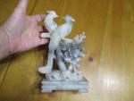 Hand Carved Soapstone Birds and Flowers Figurine