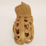 Cat Figurine Soapstone Carving with Baby