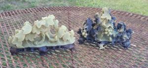 Chinese Vintage Soapstone Carvings Set of Two