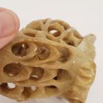 Cat Figurine Soapstone Carving with Baby