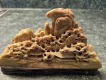 Hand Carved Vintage Soapstone Landscape Scene