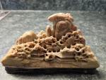Hand Carved Vintage Soapstone Landscape Scene