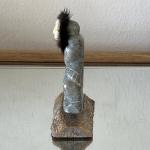 Inuit Soapstone Carving Featuring Real Fur