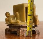 Chinese Soapstone Scholar with Hut Figure 3.25”