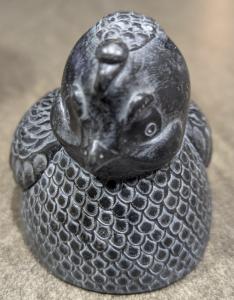 BOMA Vintage Black and Grey Soapstone Bird Figurine