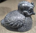 BOMA Vintage Black and Grey Soapstone Bird Figurine