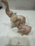Soapstone Elephant Figurine Set - 5.5" & 4.25