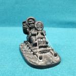 Inuit Soapstone Sledding Figurine, Vintage 5" x 3.5