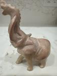 Soapstone Elephant Figurine Set - 5.5" & 4.25