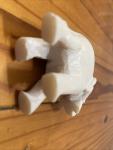 Small White Soapstone Elephant Figurine, 2” Tall