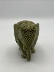 3D Soapstone Elephant Figurine with Lattice Design