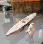 Inuit Soapstone Kayak and Hunter Sculpture