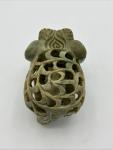 3D Soapstone Elephant Figurine with Lattice Design