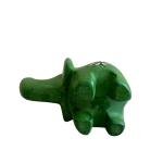 Green Soapstone Elephant Figurine - African Safari Decor