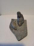 Vintage Soapstone Hunter with Seal Figurine